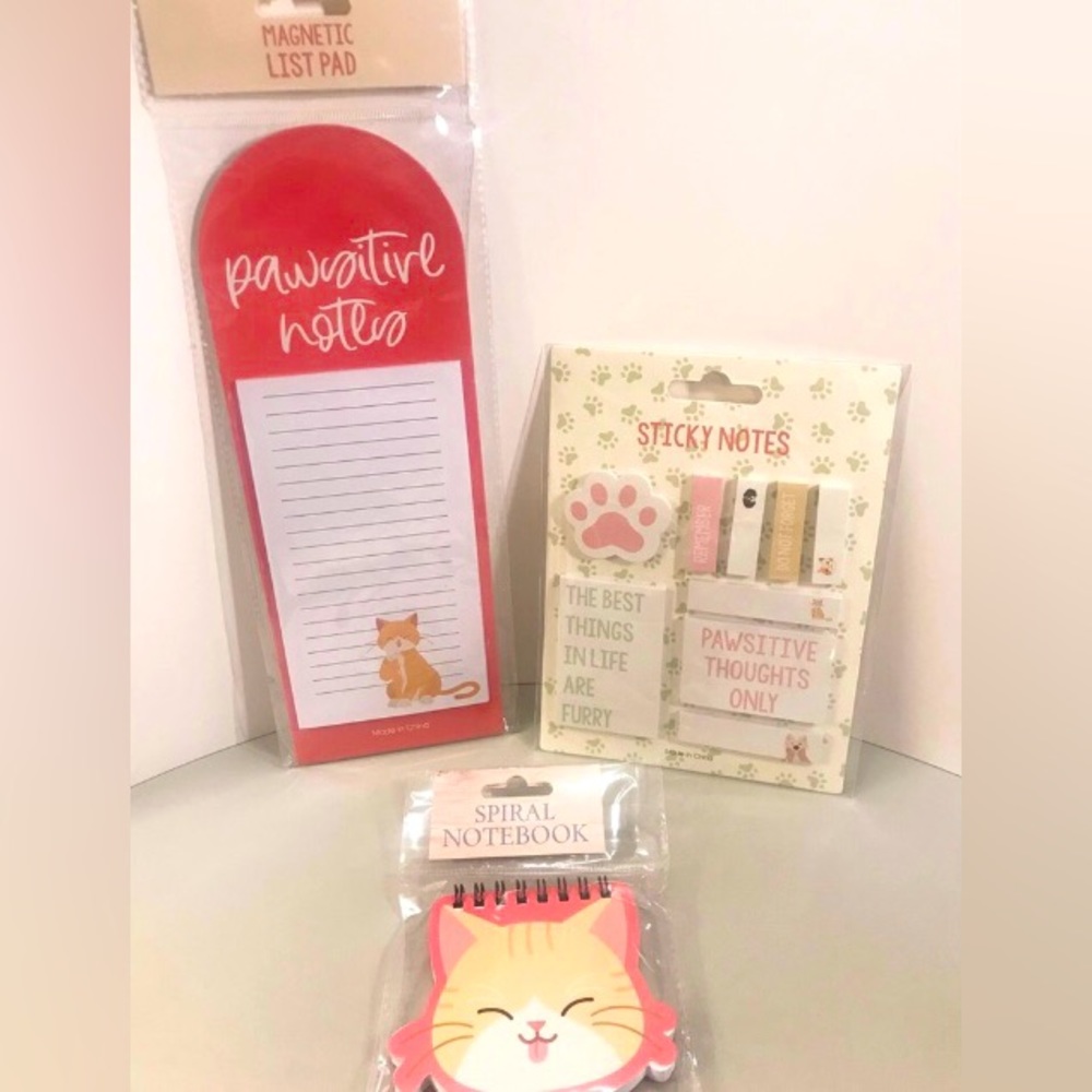 Puurrrfect Cat Lover 3 Pcs Note Set NWT